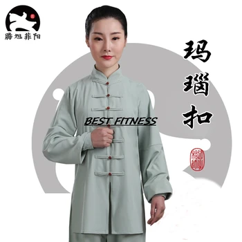 Nový achát pracky mužov a ženy, Tai Chi oblečenie. Na jar a v lete tenké časti Čínskej praxi oblečenie.