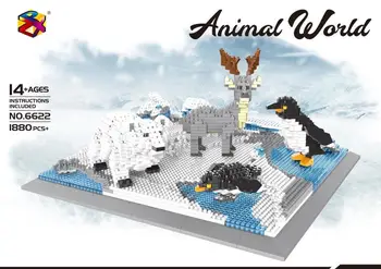 Nový Dizajn 3D Model Živočíšneho Sveta DIY Malých Častíc Budovy Diamond Blok Arctic Sea Land Zvierat Antilopy Hračka Montáž Tehla