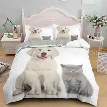 Nový Dizajn 3d posteľná bielizeň Nastaviť Psa Obliečky Spálňa Decor Pohodlné Perinu