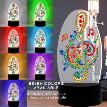 Nový Dizajn 7 Farieb k Dispozícii stolná Lampa LED 5D Diamond Maľovanie Svetlom Diamond Mozaiky Výšivky Hudby Tvar Domáce Dekorácie