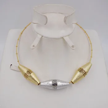 Nový dizajn, Vysoká Kvalita Taliansko 750 Zlatá Farba Šperky Set Pre Ženy, afriky korálky jewlery módne necklcace nastaviť náušnice šperky