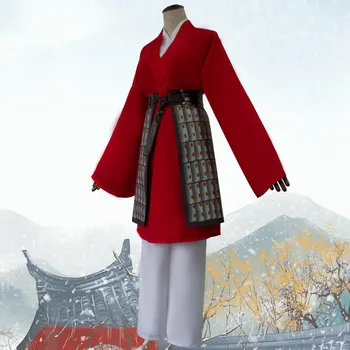 Nový Film 2020 Hua Mulan Cosplay Hrdinka Kostým Čínsky Hanfu Dievča Halloween Kostýmy Pre Ženy Femal Mulan Červené Šaty Šaty