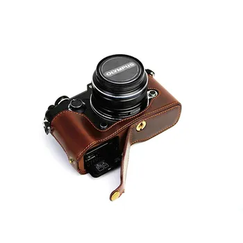 Nový Fotoaparát, Kožené puzdro Pre Olympus Pen-F Pero F PENF Polovicu Tela brašna uzavrieť Batérie Priamo Kryt