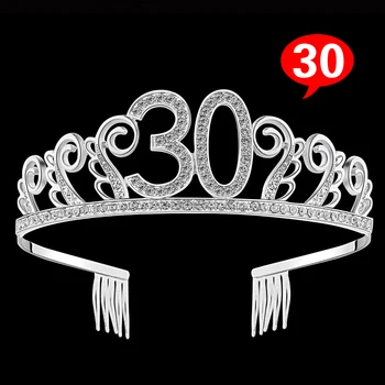 Nový Happy Birthday Koruny Vlasy Pásma Pre Ženy Muži Počet 18/20/30/40 Tiaras Vlasy, Šperky, Doplnky Na Narodeniny Darček hlavový most