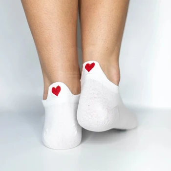 Nový Krátky Srdce Ponožky dámske Roztomilý Chausettes Femme Kórea Štýl Ženy Ponožky S Srdcia Ružová Sučka Ponožka Bavlna Meias 5 Párov
