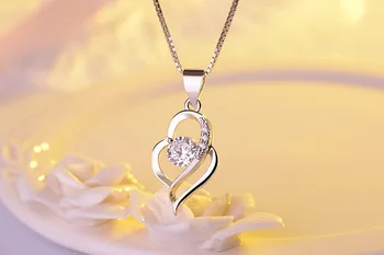 Nový Luxusný Crystal Cz Srdce Choker Príveskom Náhrdelník 925 Sterling Silver Chain Náhrdelníky Pre Ženy, Svadobné Jemné Šperky Dary