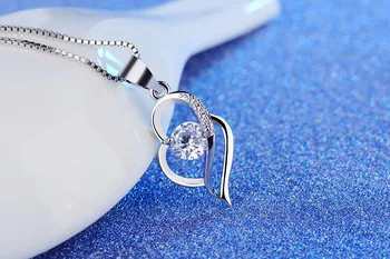 Nový Luxusný Crystal Cz Srdce Choker Príveskom Náhrdelník 925 Sterling Silver Chain Náhrdelníky Pre Ženy, Svadobné Jemné Šperky Dary