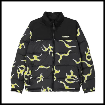 Nový luxusný Mužov Black golf Le Kvet Fleur Tyler, The Creator Modrý plameň Coats & Bundy / Dole Coats Bavlna teplé Zimné #M44