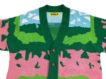 Nový luxusný mužov golf Le Kvet Fleur Tyler, The Creator krajiny Bežné Svetre Cardigan Ázijské Plug Veľkosť Vysoké Drake #M14