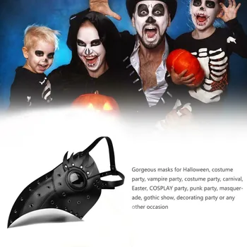 Nový Mor Lekár Maska Zobák Lekár Maska Dlhý Nos Cosplay Pestrofarebné Masky Gotický Retro Rock Kožené Halloween Zobák Maska Cosplay