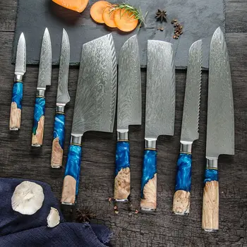 NOVÝ Profesionálny Kuchár Nôž Gyuto Japonský Damasku Nerezový Kuchynský Nôž Veľmi Ostré Kuchynské nože na drevo Rukoväť
