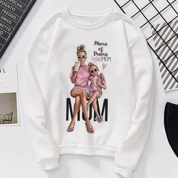 Nový Príchod 2019 Žien Mikina Móde kórejský Módne Oblečenie Harajuku Kawaii Biela mikina s Kapucňou Super Mama Žena Hoodies Matky