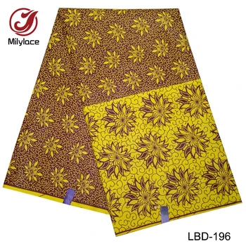 Nový príchod afriky vosk módne textílie materiál 6 metrov za veľa nigérijský vosk textílie pre odev LBD-194-200