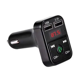 Nový Príchod Dual USB Bluetooth4.1 Handsfree Súprava do Auta Nabíjačka, FM Vysielač, MP3 Prehrávač A2B2 5V 2018