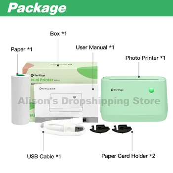 Nový Príchod Peripage A9 PRO Pocket Photo Tlačiareň Termálne Štítok Poznámky 300dpi Tlačiareň Android iOS Telefón, Tlačiareň, USB