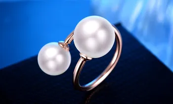 Nový príchod vysokej kvality Shell perlou (10 mm+12 mm) 925 sterling silver dámy'party prstene, šperky, darček pre ženy, otvorené krúžok