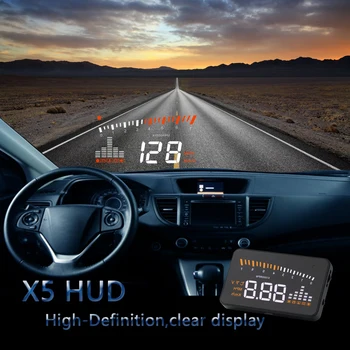 Nový Príchod X5 HUD Head Up Display Auto Styling Rýchlosť Alarm OBD II OBD2 auto hub čelné sklo Projektor Auto Príslušenstvo