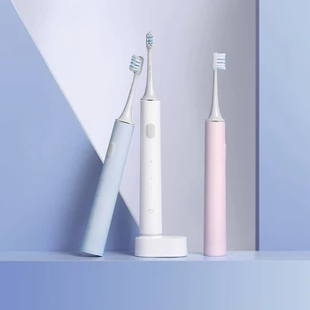 Nový Pôvodný Xiao Mijia Nabíjateľná Elektrické Sonická zubná Kefka-T500 IPX7 Nepremokavé Modré, Ružové a Biele Vybrať Zubná Kefka
