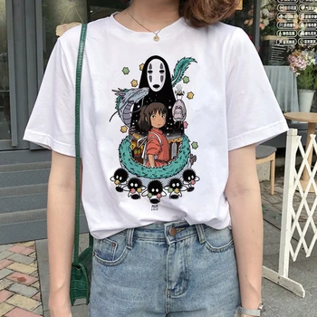 Nový Top dámske tričko Totoro Harajuku T-shirt Ženy Štúdio Ghibli Kawaii T-shirt Hayao Miyazaki Legrační Karikatúra T-shirt Roztomilý Top
