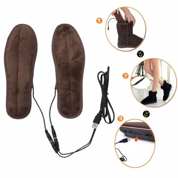 Nový USB Elektrickým Pohonom Plyšové Kožušiny Vykurovacej Vložky v Zime Udržať Teplé Nohy Stielka Topánky 36-44 Veľkosť