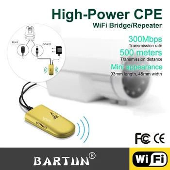 Nový Vonkajší Bezdrôtový 20dbm Vysoký Výkon Dlhé Vzdialenosti 300Mbps CPE 2.4 G Prístupový Bod Wi-Fi Most AP Klient Opakovač Signálu Booster