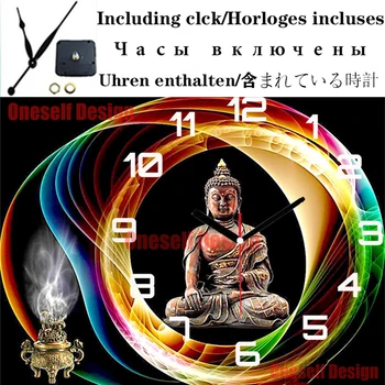 Nový štýl 5d diamond, maľovanie hodiny Buddha 5d diamond výšivky predaj s hodinami Buddha výzdoba domov drahokamu obrázky