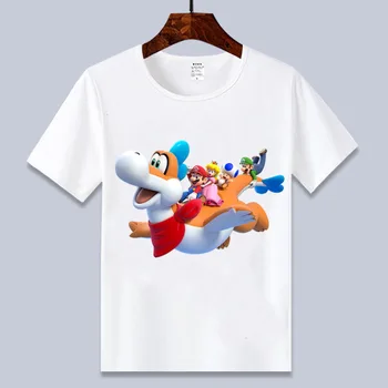 Nový štýl Karikatúra super mario yoshi Tlač Batoľa Deti T-shirts Deti Anime Lete Zábavné Tees Chlapci/Dievčatá Topy Detské Oblečenie