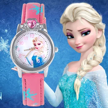 Nový Štýl Princezná Elsa Dieťa Hodinky Cartoon Anna Crystal Princess Deti Hodinky Pre Dievčatá Študent Detí Hodiny, Náramkové Hodinky