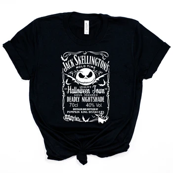 Nočná mora Pred Vianocami Tee Jack Skellington je Pálenice Vtipné Tričko Whisky T-shirt Pohode Lumbálna Topy Gotický Košele