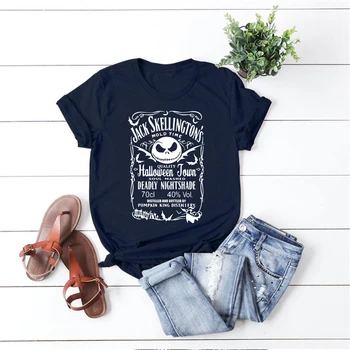 Nočná mora Pred Vianocami Tee Jack Skellington je Pálenice Vtipné Tričko Whisky T-shirt Pohode Lumbálna Topy Gotický Košele