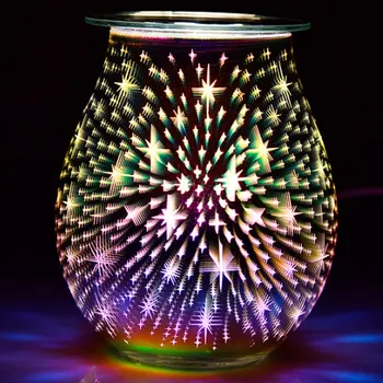 Nočné Svetlo Arómu esenciálneho Oleja Difúzor Hmly Maker 3D Sklo Elektrické Vosk Horák Esenciálny Olej Nočné Svetlo Teplejšie Sviečka, Lampa