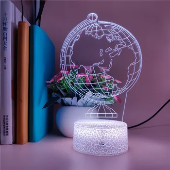 Nočné Svetlo Tvorivé Zemi Svete 3D Holograma 7 Farba Spálne dekorácie LED USB stolná lampa priateľ narodeniny darček app control