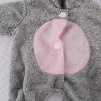 NPK Reborn BÁBIKY Baby Doll Oblečenie Romper Sivá Slon Zvieratá Dievča Oblečenie Chlapci 10 cm 25 cm Zimné Móda