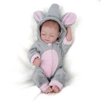 NPK Reborn BÁBIKY Baby Doll Oblečenie Romper Sivá Slon Zvieratá Dievča Oblečenie Chlapci 10 cm 25 cm Zimné Móda