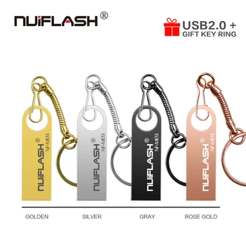 Nuiflash flash USB pero disk s kapacitou 8 gb 16 gb 32 gb, 64 gb 128 gb usb flash disk strieborné Kovové memoria usb kl ' úč memory stick