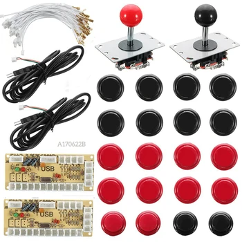 Nulové Oneskorenie Arcade Ovládač DIY LED USB Encoder+Ovládač+Lesk Tlačítka+Káble Pre Arkádová Hra pre MAME pre Raspberry Pi AC60