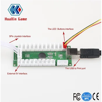 Nulové Oneskorenie USB Encoder na PC LED Ovládač Nastavený Pre LED Arcade Ovládač DIY Kit Radič Časť Mame Hry 5Pin Kábel + 10 x 3Pin