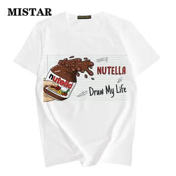 Nutella Estetické T-shirt Ženy Zábavné Vytlačiť Tumblr Bežné Biely Top Tee 2020 Letné Módy Grafické t košele Ženy Oblečenie