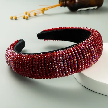 Nádherné Barokové Plné Farebné Crystal hlavový most pre Ženy Vinobranie Ručne Vyrobené Multi Color Korálkové Hubky Hairband Žena Headpieces