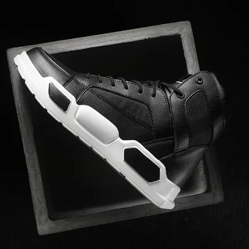 Nádherné lietania tkané športové topánky pánske členkové topánky vysoko elastická jediným opotrebovaniu non-slip vonkajšie basketbalové shoesLac-up