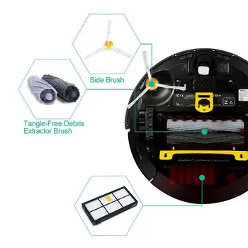 Náhradné Diely Súpravy pre iRobot pre Roomba 800 900 Series Vysávač Príslušenstvo Extractor Kefy a Filtre, Bočné Kefy