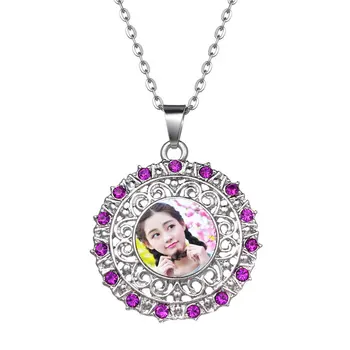 Náhrdelníky, prívesky pre sublimačná tlačidlo žena náhrdelník prívesok s fialovým ziron srdce prenos prázdne materiálu hot štýl