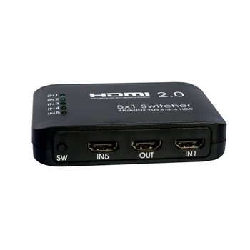 Nízka Spotreba HDMI 2.0 5x1 High-definition Video Switcher Podporuje 4K 60Hz