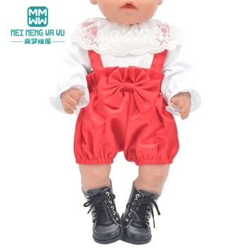 Oblečenie pre bábiku fit 43 cm detská hračka new born bábiku a 45 cm American doll Móda Kabát, pruhované tričko, džínsy