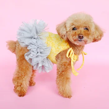 Oblečenie Pre Psy, Teddy, Bradáče Pomeranian Chihuahua Bišonika Frise Roztomilé Zvieratko Oblečenie Princezná Šedá Star Podväzkové Sukne