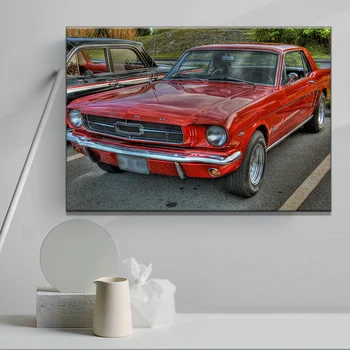 Obrázok Ford 5D DIY Diamond Výšivky Domova Maľby Plné Námestie/Kolo Vŕtať Mustang Auto Cross Stitch Wall Art Hobby Darček