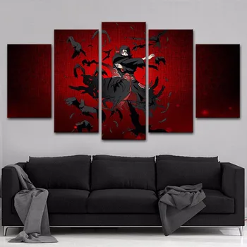 Obrázok na Stenu Obývacia Izba HD Vytlačené Umenie Domáce Dekorácie 5 Panel Naruto Anime Modulárny Plagáty Rám Moderná Maľba Na Plátno