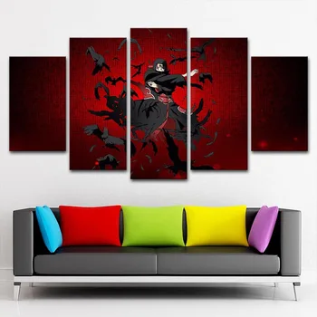 Obrázok na Stenu Obývacia Izba HD Vytlačené Umenie Domáce Dekorácie 5 Panel Naruto Anime Modulárny Plagáty Rám Moderná Maľba Na Plátno