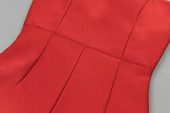 Obväz Šaty Svadobné Hostiny Dlhé Červené Šaty Bez Ramienok Sexy Ženy, Oblečenie