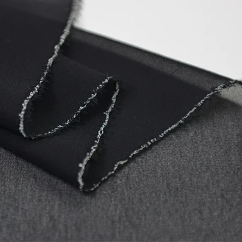 Obyčajný čierny čistý hodváb georgette textílie piesku umývanie hodváb perlinkové tkaniny, textílie, čierna,SCG348